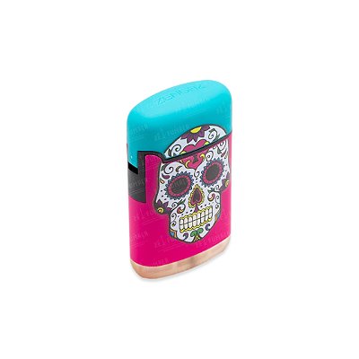 Isqueiro Maçarico Zengaz Mexican Skull - Mix Rosa Azul