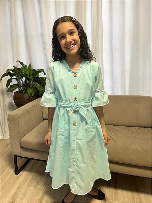 Vestido Tricoline Verde