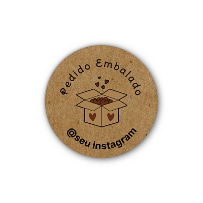 48 Adesivos c/ Instagram - Pedido Embalado (kraft,caixa)