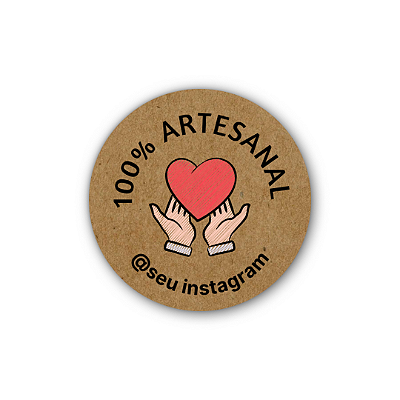 48 Adesivos c/ Instagram - 100% Artesanal (coração na mão)