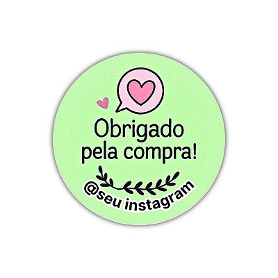 120 Adesivos - Obrigada pela compra (verde)
