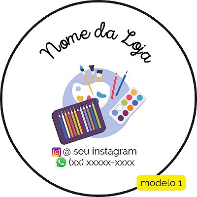 120 Adesivos Logotipo com Arte (4 cm)