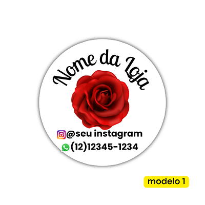 120 Adesivos Logotipo com Rosa (4 cm)
