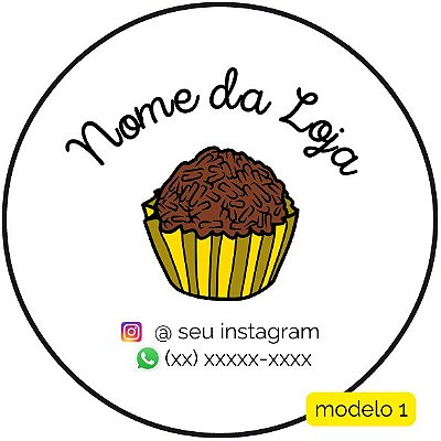 120 Adesivos Logotipo com Brigadeiro (4 cm)