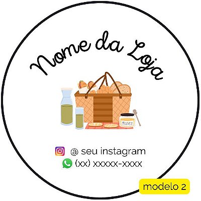 120 Adesivos Logotipo com Cesta (4 cm)