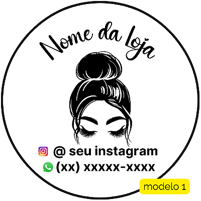 120 Adesivos Logotipo Com Cílios e Sobrancelhas (4 cm)