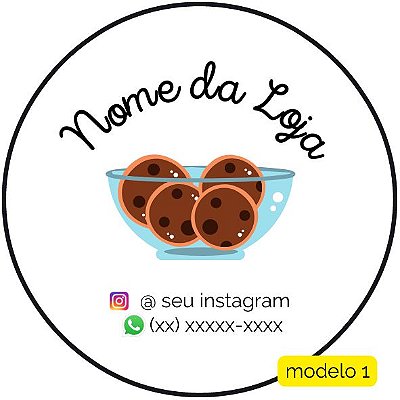 120 Adesivos Logotipo com Cookie (4 cm)