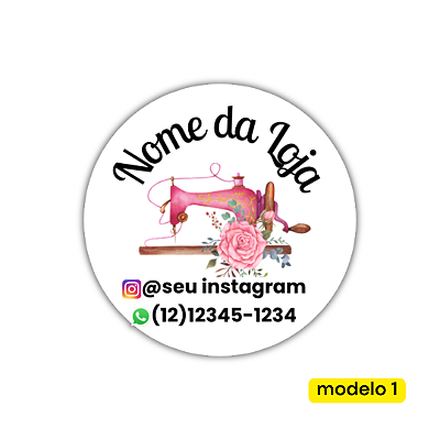 120 Adesivos Logotipo com Costura (4 cm)