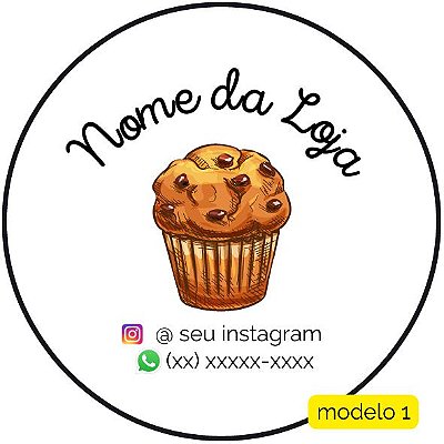 120 Adesivos Logotipo com Cupcake (4 cm)