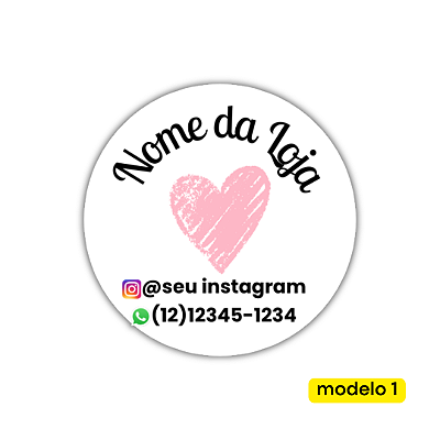 120 Adesivos Logotipo com Coração (4 cm)