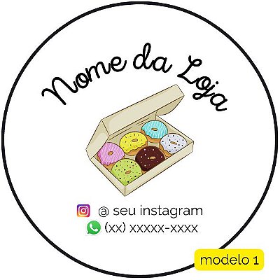 120 Adesivos Logotipo com Donuts (4 cm)
