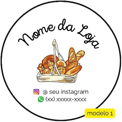 120 Adesivos Logotipo com Pão (4 cm)