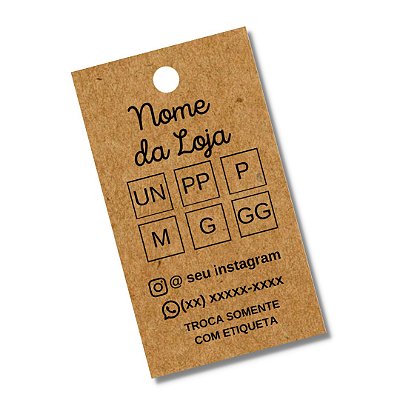 100 Tag Roupa Kraft 7x4 cm