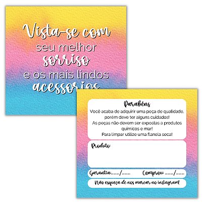 QUEIMA DE ESTOQUE - 25 und Postal Cuidados com Acessórios (colorido)