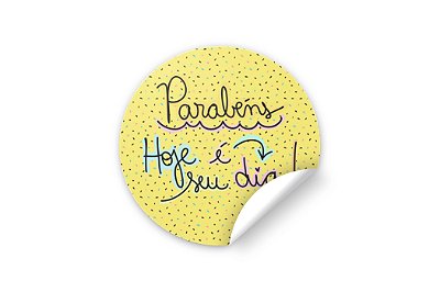 48 Adesivos - Parabéns Hoje é Seu Dia!
