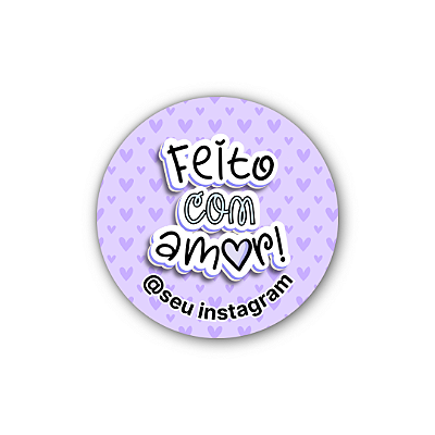 120 Adesivos - Feito Com Amor (lilas)