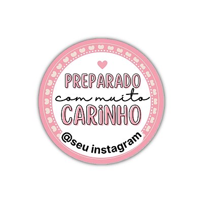 120 Adesivos - Preparado com carinho