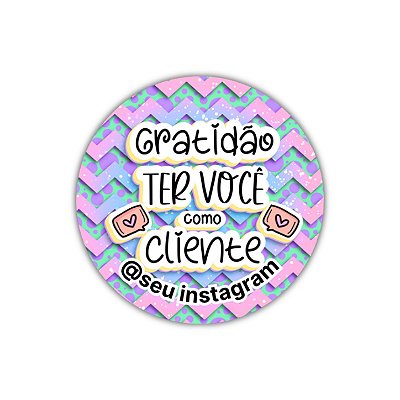 120 Adesivos - Gratidão ter você como cliente (roxo - zigzag)