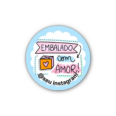 48 Adesivos c/ Instagram - Embalado Com Amor