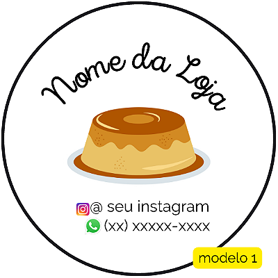 120 Adesivos Logotipo com Pudim (4 cm)