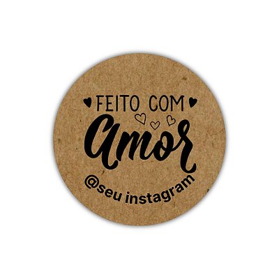 120 Adesivos - Feito Com Amor 2 (kraft)