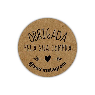 120 Adesivos - Obrigada pela sua compra (kraft)