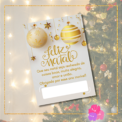 QUEIMA DE ESTOQUE - 50 und Panfleto Natal 2023 + 50 und Adesivos Com Instagram e Whatsapp - Modelo 2 (dourado)