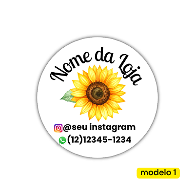 120 Adesivos Logotipo com Girassol (4 cm)