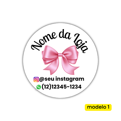 120 Adesivos Logotipo com Laço (4 cm)