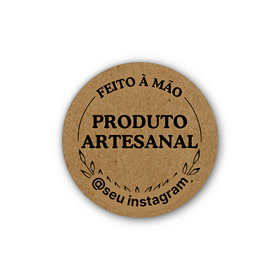 48 Adesivos c/ Instagram - Feito A Mão Produto Artesanal (kraft, circulo, ramos)