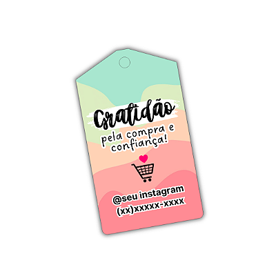 100 Tags - Gratidão pela Compra e Confiança