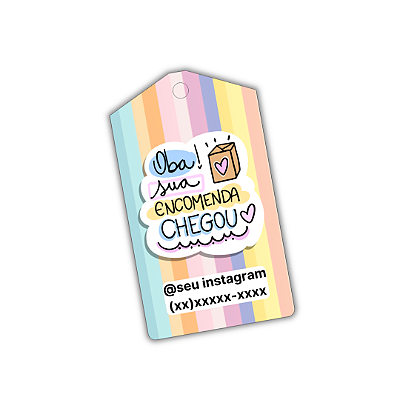100 Tags - Oba! Sua Encomenda Chegou! (Arco-iris)