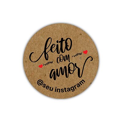120 Adesivos - Feito Com Amor 4 (kraft)