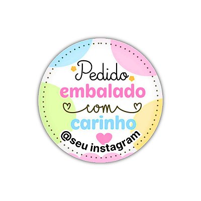 120 Adesivos - Pedido embalado com carinho (colorido)