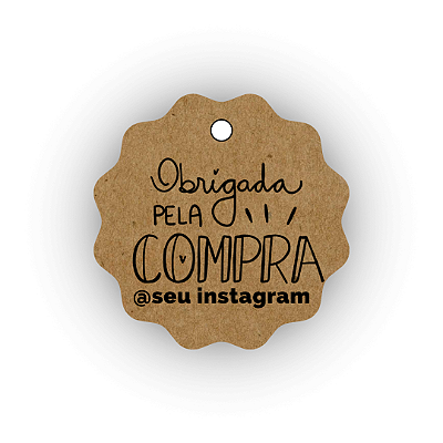 100 Tags Kraft - Obrigada Pela Compra