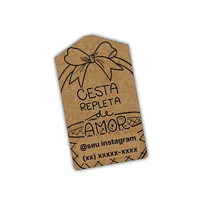 100 Tags Kraft - Cesta Repleta de Amor