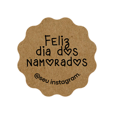 48 Adesivos Kraft Dia Dos Namorados - modelo 1