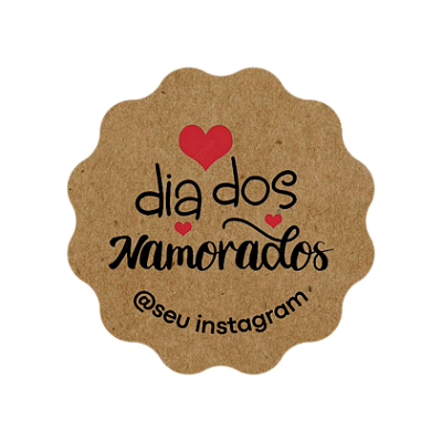 48 Adesivos Kraft Dia Dos Namorados - modelo 5