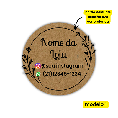 Pague 120 Leve 200 Adesivos Logotipo Kraft (4 cm)