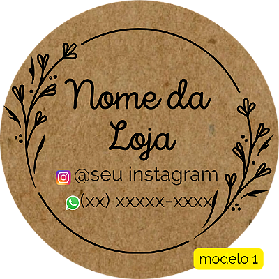 120 Adesivos Logotipo Kraft (4 cm)