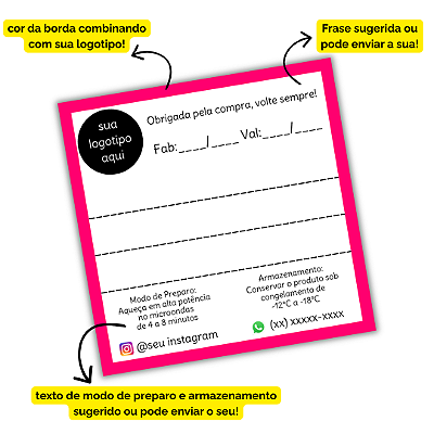 100 Adesivos Com Sua Logotipo, Texto, Instagram e Whatsapp (7x7 cm)