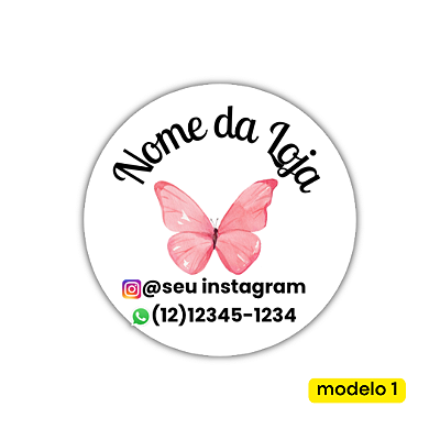 120 Adesivos Logotipo com Borboletas (4 cm)
