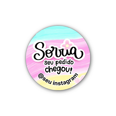 48 Adesivos c/ Instagram - Sorria Seu Pedido Chegou