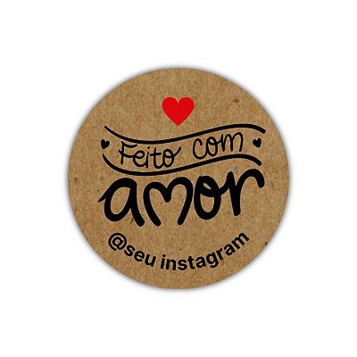 120 Adesivos - Feito Com Amor 3 (kraft)