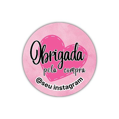 120 Adesivos - Obrigada pela compra (coração)