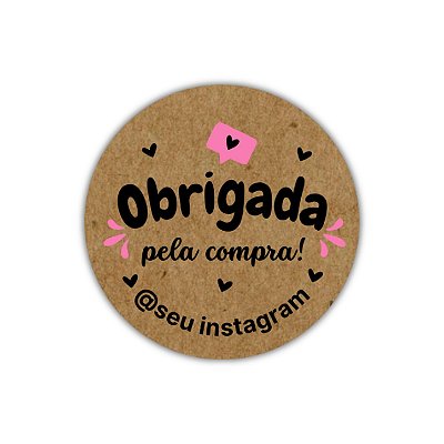 120 Adesivos - Obrigada pela compra (kraft)