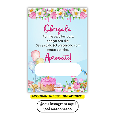 Nº 28 - 100 Mini Panfleto + 100 Mini Adesivos c/ Instagram e Celular