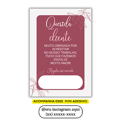 Nº 25 - 100 Mini Panfleto + 100 Mini Adesivos c/ Instagram e Celular