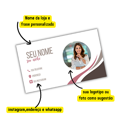 MODELO 4 - Cartão de Visita Com Texto, Instagram e Whatsapp