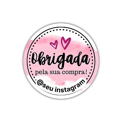120 Adesivos - Obrigada pela sua compra (aquarelado)